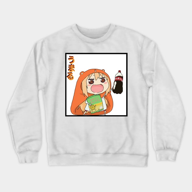 Umaru chan with BACK DESIGN Crewneck Sweatshirt by niconeko3